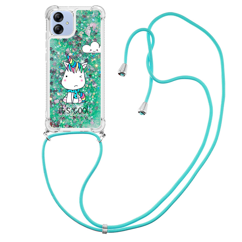 YB Quicksand Series-5 for Samsung Galaxy A04e 4G F04 4G M04 4G Pattern Printing Liquid Quicksand TPU Back Cover Phone Shockproof Case with Lanyard YB Quicksand Series-5 for Samsung Galaxy A04e 4G F04 4G M04 4G Pattern Printing Liquid Quicksand TPU Back Cover Phone Shockproof Case with Lanyard